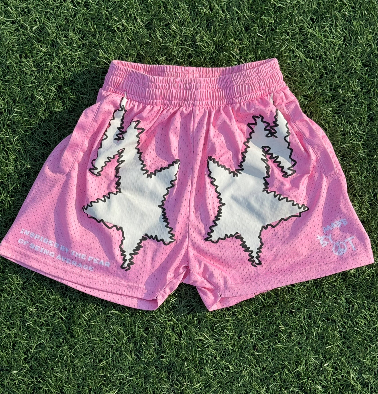 Star Fall Pink mesh shorts