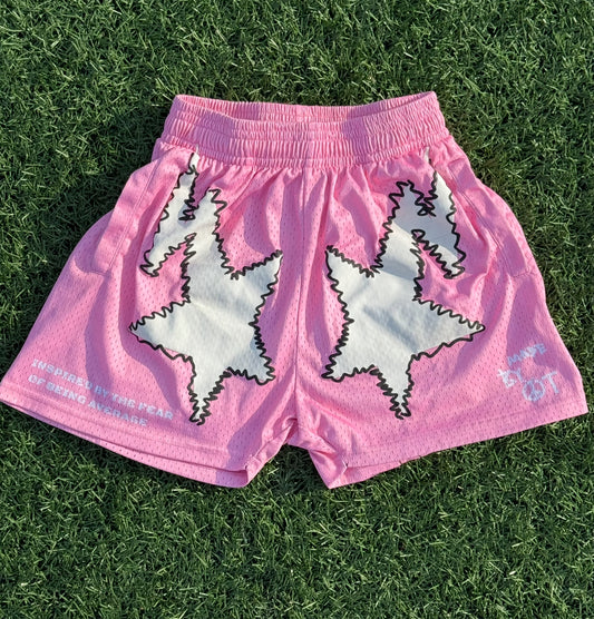 Star Fall Pink mesh shorts